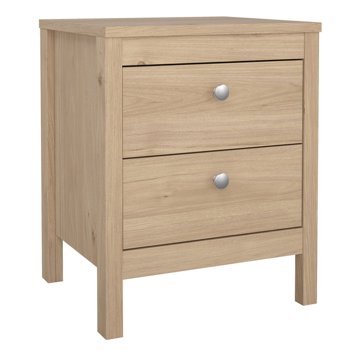 Madrid Package - Bedside Table 2 Drawers + Chest 5 Drawers + 3 Door Wardrobe in Jackson Hickory Oak