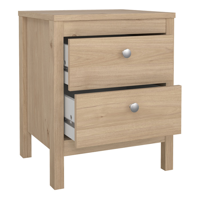 Madrid Package - Bedside Table 2 Drawers + Chest 5 Drawers + 3 Door Wardrobe in Jackson Hickory Oak