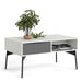 Fur Coffee Table with 1 Drawer in Grey and White