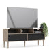 Rome TV Unit 2 Sliding Doors in Jackson Hickory Oak and Matt Black