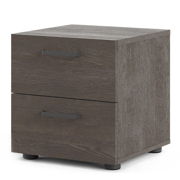 Dallas Nightstand 2 Drawers in Rovere Gessato Dark Oak