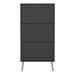 Cumbria Shoe Cabinet 3 Flip Down Doors Dark Grey