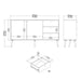 Cumbria Sideboard 2 Doors + 3 Drawers White