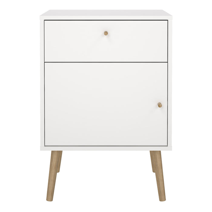 Cumbria Nightstand 1 Door + 1 Drawer White