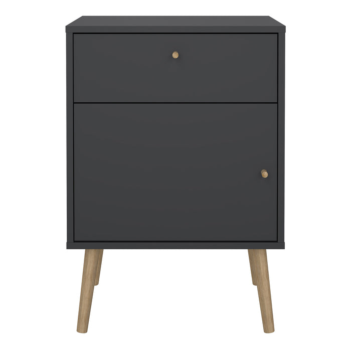 Cumbria Nightstand 1 Door + 1 Drawer Dark Grey