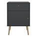 Cumbria Nightstand 1 Door + 1 Drawer Dark Grey