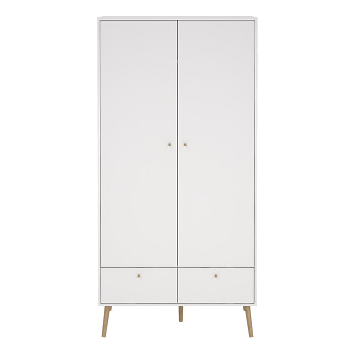 Cumbria Wardrobe with 2 Doors + 2 Drawers White