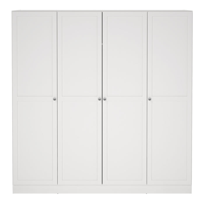 Brande Wardrobe with 4 Frame Doors in White