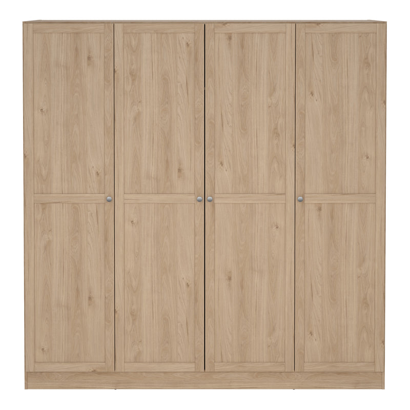 Brande Wardrobe with 4 Frame Doors in Jackson Hickory Oak
