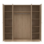 Brande Wardrobe with 4 Frame Doors in Jackson Hickory Oak