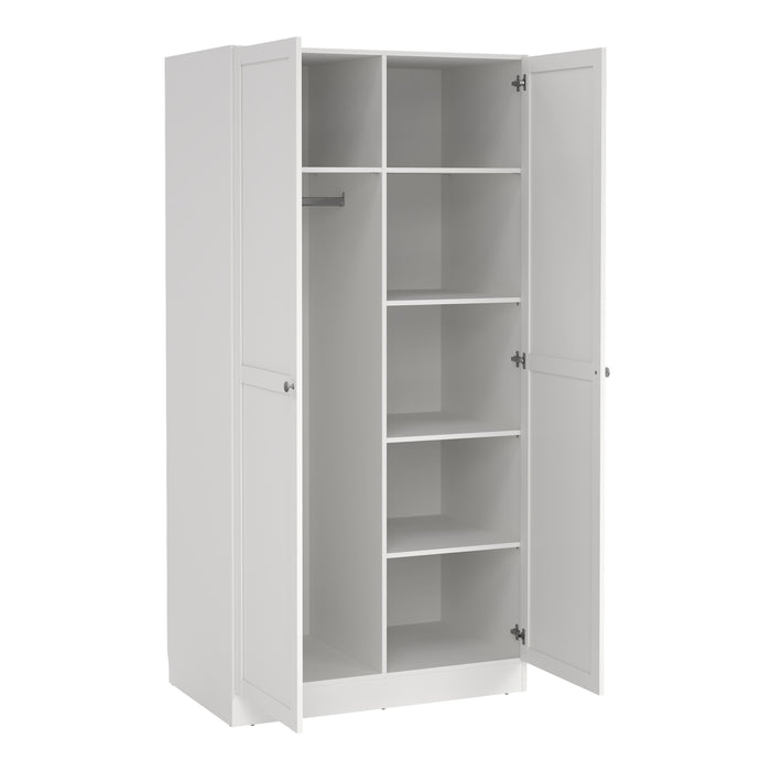 Brande Wardrobe with 2 Frame Doors in White