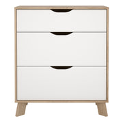 Ikast Chest 3 Drawers in Jackson Hickory and White