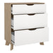 Ikast Chest 3 Drawers in Jackson Hickory and White