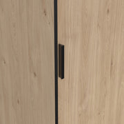 Line Wardrobe with 2 Sliding Doors 1 Sliding Door with Mirror in Jackson Hickory Oak
