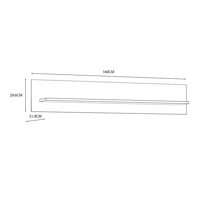 Bohol 160cm Wall Shelf in Riviera Oak/White