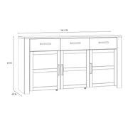 Bohol 3 Door 3 Drawer Sideboard in Riviera Oak/Navy