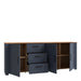 Bohol Large Sideboard 3 Door 3 Drawer in Riviera Oak/Navy
