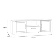 Bohol 2 Door 1 Drawer TV Unit  in Riviera Oak/Grey Oak