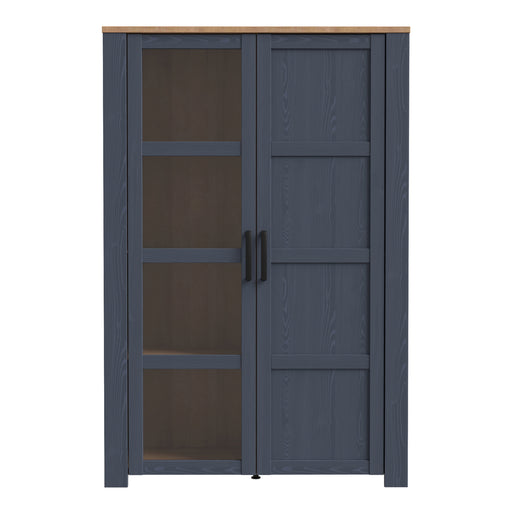 Bohol 2 Door Display Cabinet in Riviera Oak/Navy