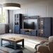 Bohol 2 Door Display Cabinet in Riviera Oak/Navy