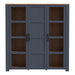 Bohol 3 Door Large Display Cabinet in Riviera Oak/Navy