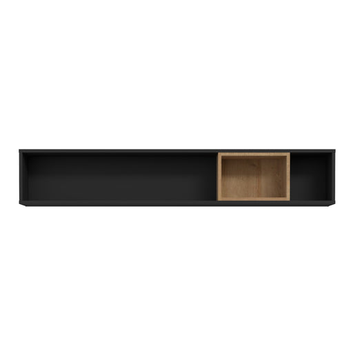High Rock Wall Shelf in Matt Black/Riviera Oak