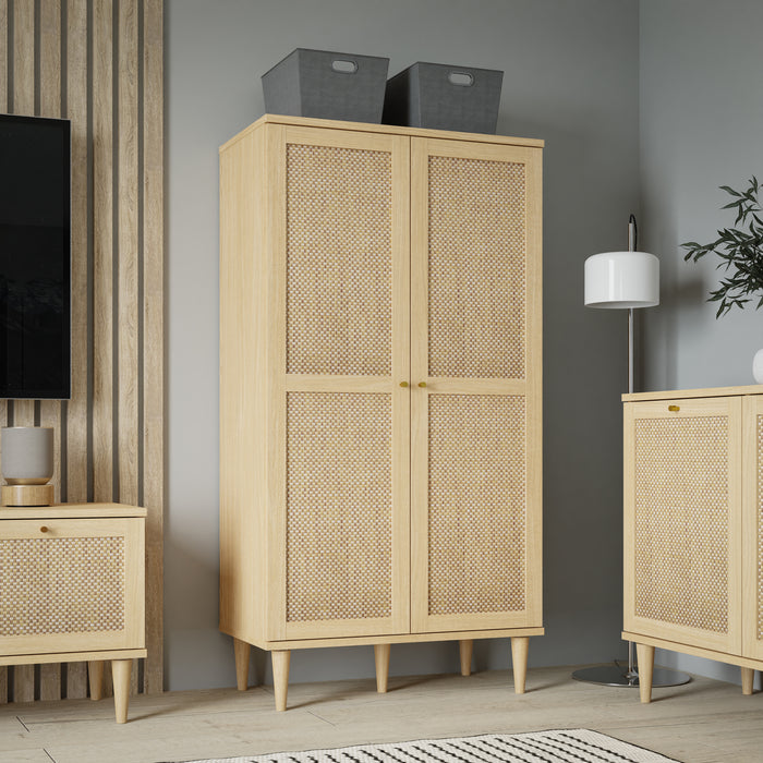 Calasetta 2 Door Display Cabinet in Rattan 