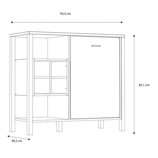 High Rock Storage/Display Chest in Matt Black/Riviera Oak