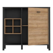 High Rock Storage/Display Chest in Matt Black/Riviera Oak