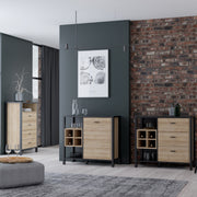 High Rock Storage/Display Chest in Matt Black/Riviera Oak