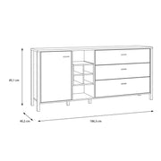 High Rock (Large) Sideboard in Matt Black/Riviera Oak