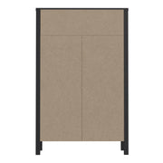 High Rock Chest of 4 Drawers in Matt Black/Riviera Oak