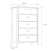 High Rock Chest of 4 Drawers in Matt Black/Riviera Oak