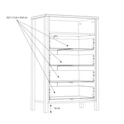 High Rock Chest of 4 Drawers in Matt Black/Riviera Oak