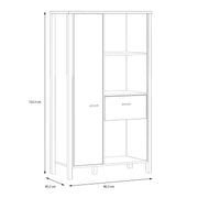 High Rock Wide Shelf Unit in Matt Black/Riviera Oak