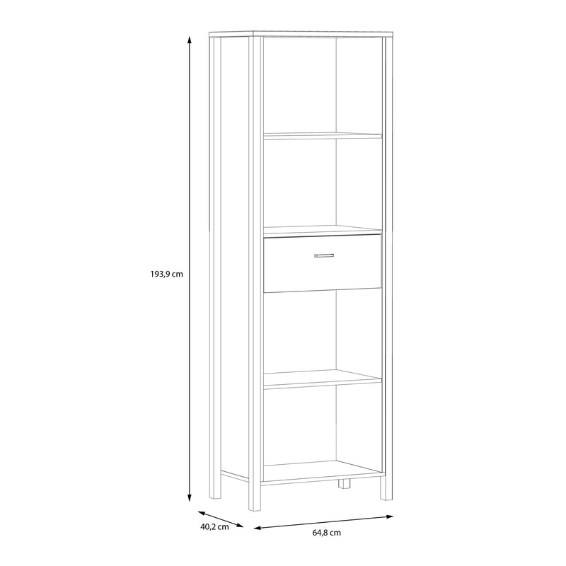 High Rock Shelf Unit in Matt Black/Riviera Oak