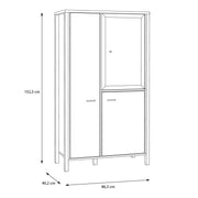 High Rock Small Display Cabinet in Matt Black/Riviera Oak