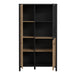 High Rock Small Display Cabinet in Matt Black/Riviera Oak