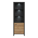 High Rock Wide Display Cabinet in Matt Black/Riviera Oak