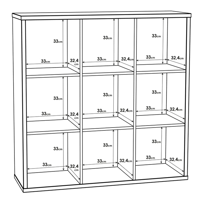 Mauro 3x3 Storage Unit in Sonoma Oak