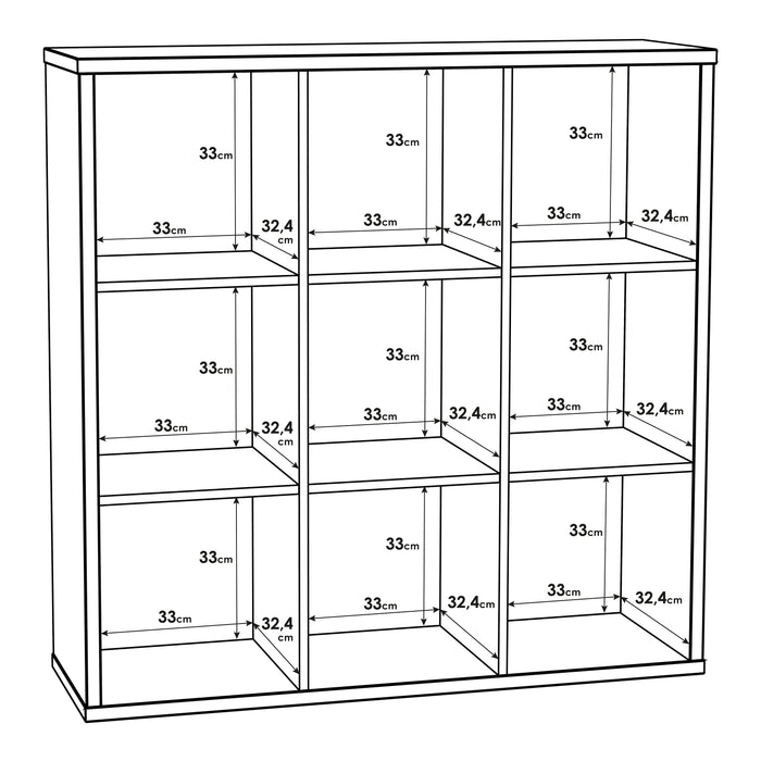 Mauro 3x3 Storage Unit in Matt Black