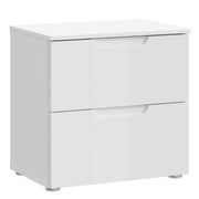 Sienna Bedside in White/White High Gloss 