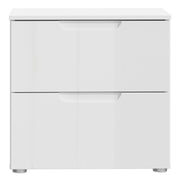 Sienna Bedside in White/White High Gloss