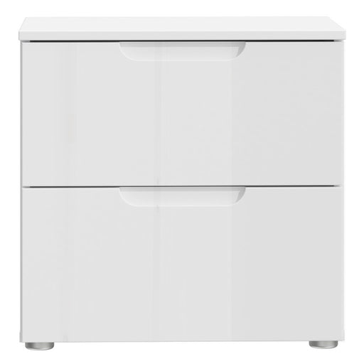 Sienna Bedside in White/White High Gloss 