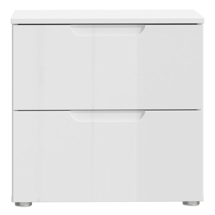 Sienna Bedside in White/White High Gloss 