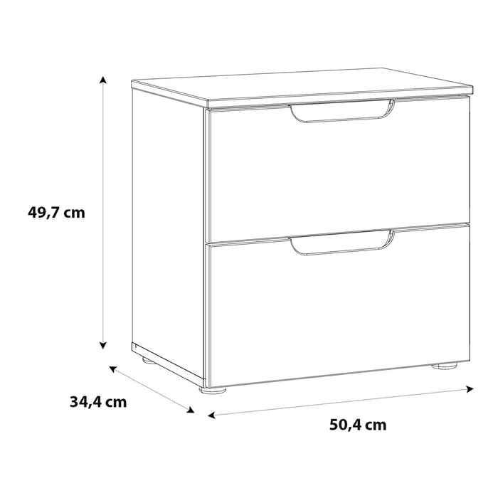 Sienna Bedside in White/White High Gloss 