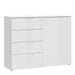 Sienna 4 Chest of Drawers 1 Door in White/White High Gloss 
