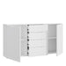 Sienna Wide Chest of 4 Drawers and 2 Doors in White/White High Gloss 