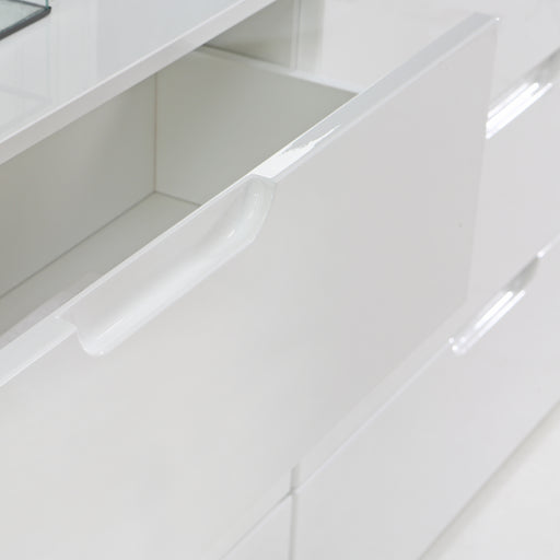 Sienna Abstract Chest of in White/White High Gloss 