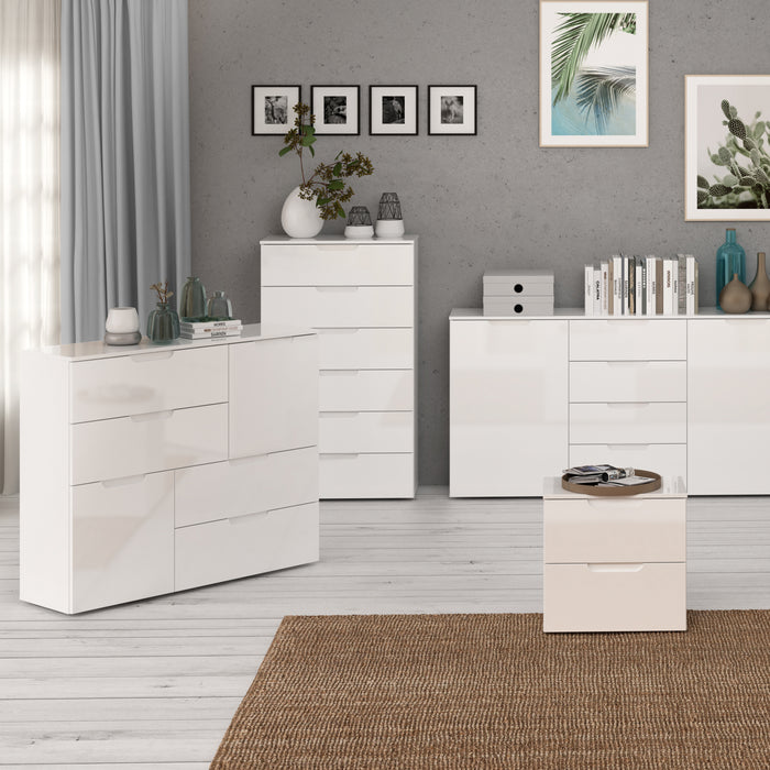 Sienna Abstract Chest of in White/White High Gloss 